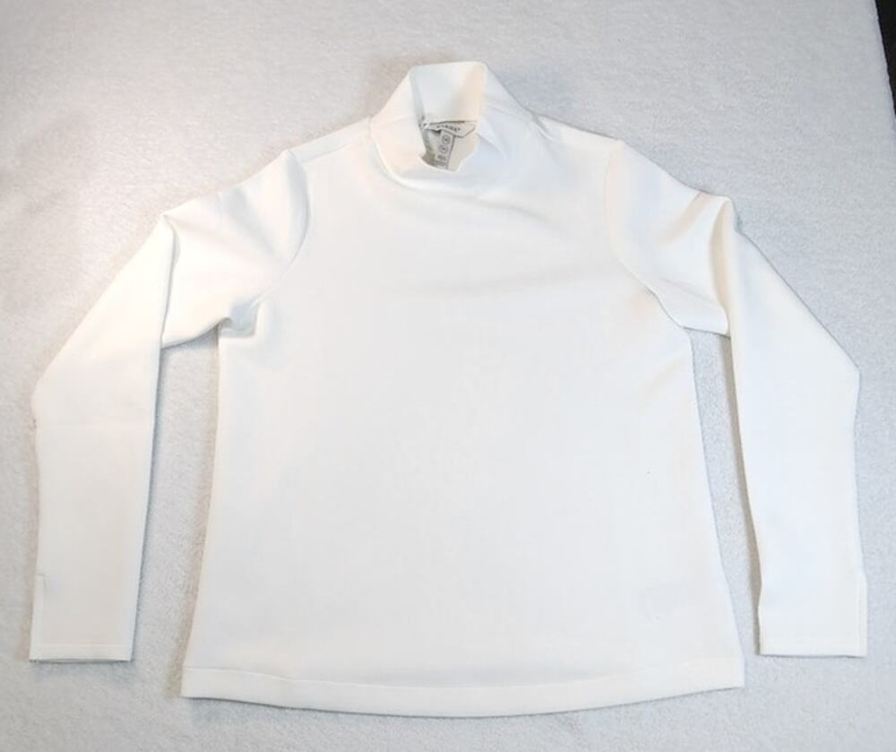SPANX AirEssentials Mock Neck Top White XS Long Sleeve Soft Luxe Pullover NWOT